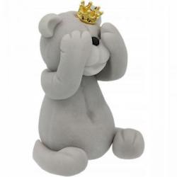 Figurka cukrowa mi� z koron�, szary - Magmart