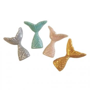 Figurki cukrowe ma�e ogonki syreny 4 szt. (b��kitny, z�oty, r�owy, fioletowy, r�owy) - Magmart
