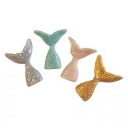 Figurki cukrowe ma�e ogonki syreny 4 szt. (b��kitny, z�...