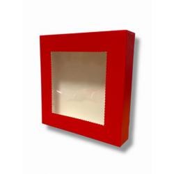 Pude�ko z okienkiem na ciasteczka i pierniki, czerwone ...