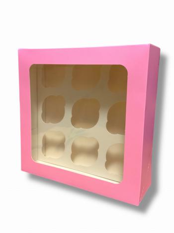 Pude�ko na muffinki (na 9 sztuk) r�owe - Podk�ady Cukiernicze Julita