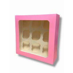 Pude�ko na muffinki (na 9 sztuk) r�owe - Podk�ady Cuki...