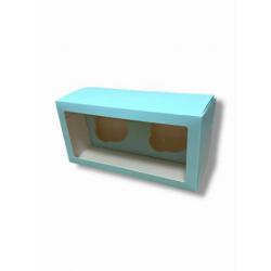 Pude�ko na muffinki (na 2 sztuki) niebieskie - Podk�ady...