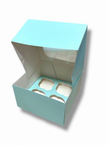 Pude�ko na muffinki (na 4 sztuki) niebieskie - Podk�ady Cukiernicze Julita
