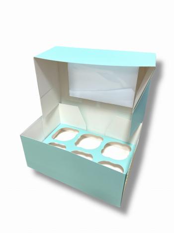 Pude�ko na muffinki (na 6 sztuk) niebieskie - Podk�ady Cukiernicze Julita