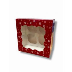 Pude�ko na muffinki (na 4 sztuki) czerwone w �nie�ynki ...