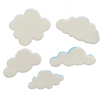 Figurki cukrowe chmurki bia�e z niebiesk� obw�dk� 5 szt. - Magmart