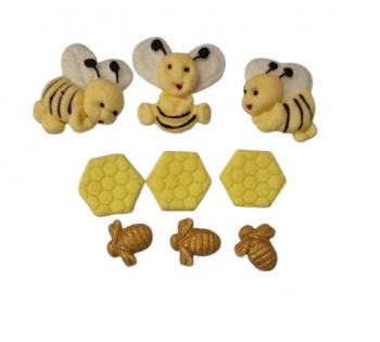 Figurki cukrowe zestaw pszcz�ki z plastrami miodu 9 szt. - Magmart