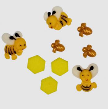 Figurki cukrowe zestaw pszcz�ki z plastrami miodu 9 szt. - Magmart