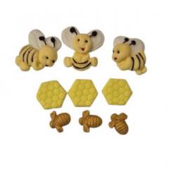 Figurki cukrowe zestaw pszcz�ki z plastrami miodu 9 sz...