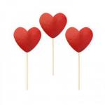 Toppery pikery serca, czerwone (zestaw 6 szt.) - PartyPal