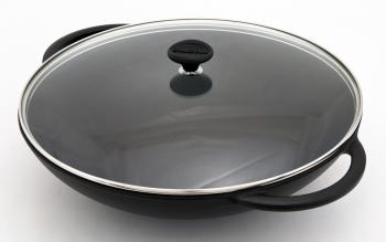 Wok eliwny emaliowany z pokrywk ø 37 cm czarny - Chasseur