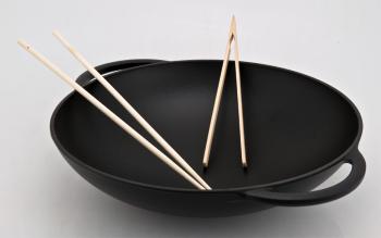 Wok eliwny emaliowany z pokrywk ø 37 cm czarny - Chasseur