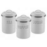 Zestaw 3 pojemnik�w na kaw�, herbat� oraz cukier, kremo...