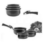 Komplet 3 garnk�w z od��czan� r�czk� (�rednica: 16, 18,...