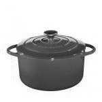 Garnek �eliwny emaliowany w kolorze czerwonym (�rednica...