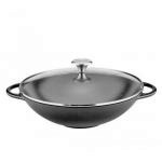 Wok �eliwny emaliowany premium z pokryw� (�rednica: 30 ...