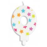 �wieczka w kolorowe gwiazdy na tort „0” - S...