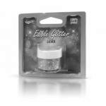 Brokat jadalny do dekoracji, srebrny - Edible Glitter -...