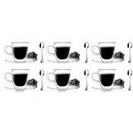 Szklanki do espresso z podw�jn� �ciank� i �y�eczkami, E...