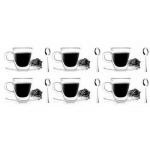 Szklanki do espresso z podw�jn� �ciank� i �y�eczkami, B...