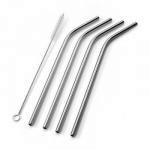 Zestaw stalowych zakrzywionych s�omek z szczoteczk� (4 ...