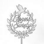 Topper ze sklejki Chrzest �wi�ty, wianek z go��bkiem - ...