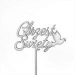 Topper ze sklejki Chrzest �wi�ty, napis z go��bkiem - M...