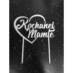 Topper bia�y Kochanej mamie (12 x 9 cm) - Topper ART
