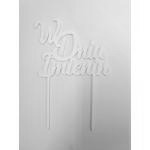 Topper bia�y W Dniu Imienin (12,5 x 9 cm) - Topper ART