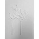 Topper bia�y W Dniu Urodzin (12 x 10 cm) - Topper ART