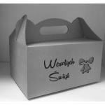 Pude�ko na boxy (ciasta i torty) z r�czk�, br�zowe z na...