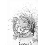 Topper ze sklejki podkowa z sylwetk� konia - Mill Art