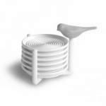 Podstawki pod napoje (6 sztuk) Sparrow bia�o-zielone - ...