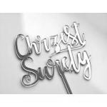 Topper ze sklejki napis Chrzest �wi�ty (13 cm ) - Mill ...