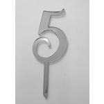 Topper z plexi cyfra 5, z�oty (wysoko��: 10 cm)  - Mill...