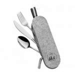 Zestaw sztu�c�w w szarym etui (3 elementy)- Viaggio - C...