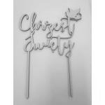 Topper ze sklejki Chrzest �wi�ty go��bkiem (16 x 13 cm)...