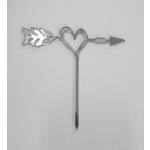 Topper z plexi serce ze strza��, z�oty - Mill Art