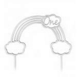 Topper ze sklejki T�cza z chmurk� One (12 cm) - Mill Art