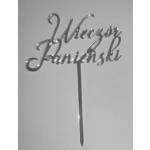 Topper z plexi napis Wiecz�r Panie�ski, z�oty - Mill Art