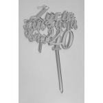 Topper z plexi napis �ycie zaczyna si� po 40, z�oty - M...
