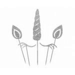 Piker, topper, dekoracja na tort jednoro�ec, z�oty brok...