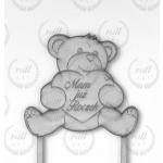 Topper ze sklejki mi� z napisem 