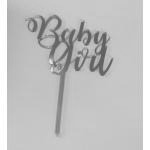 Topper z akrylu Baby Girl, z�oty - Mill Art