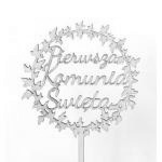 Topper ze sklejki Pierwsza Komunia �wi�ta, listki blusz...