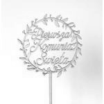 Topper ze sklejki Pierwsza Komunia �wi�ta, wianek kulec...