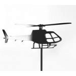 Topper z plexi helikopter (15 cm), czarny - Mill Art