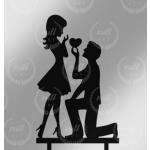 Topper z plexi, zar�czyny (20 cm), czarny - Mill Art