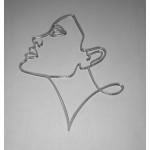 Ozdoba na tort twarz kobiety 2, z�ota (12 cm) - Mill Art